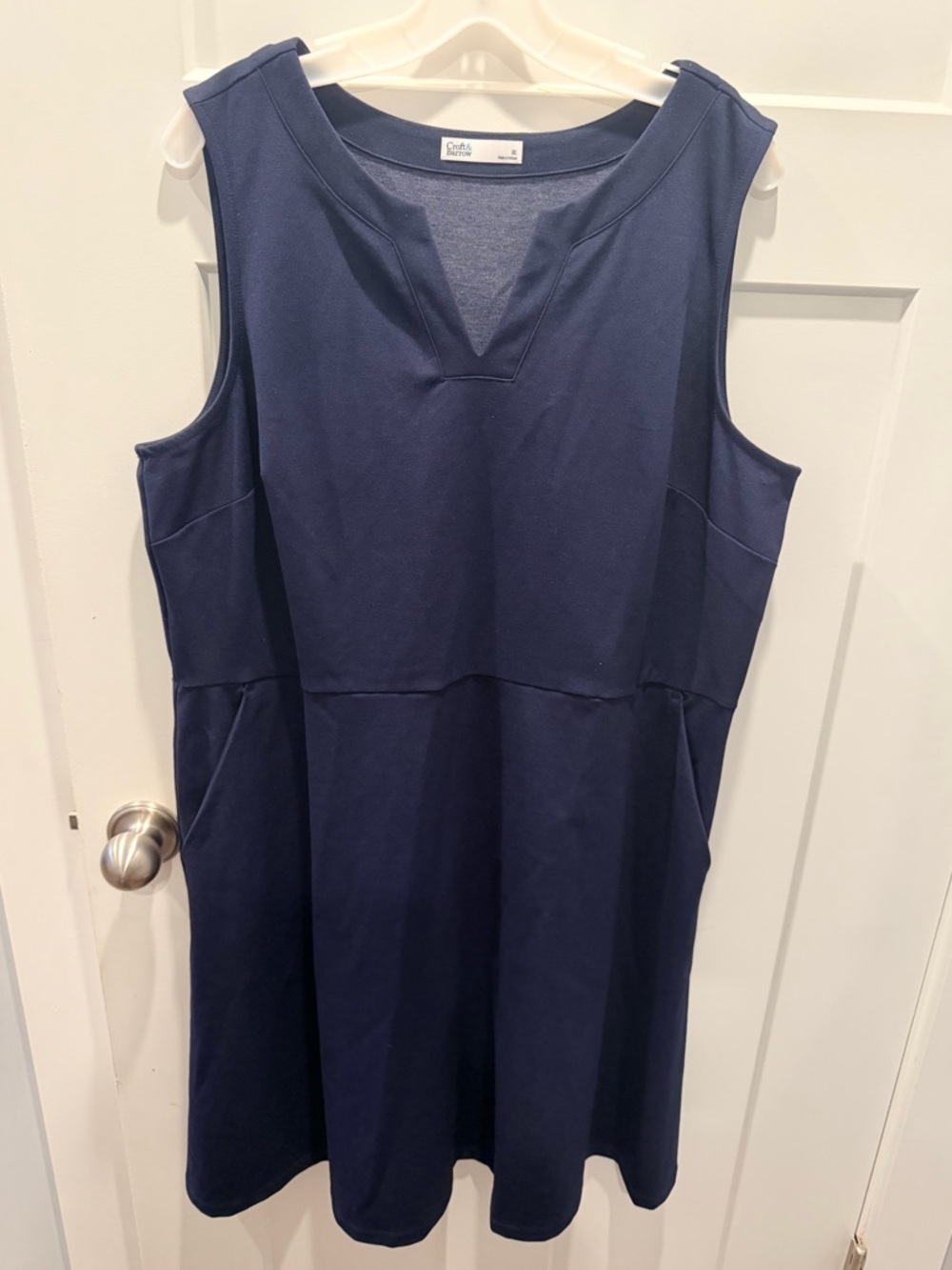 Croft & Barrow Navy Dress XXL Sleeveless A Line Stretch Plus Size Casual